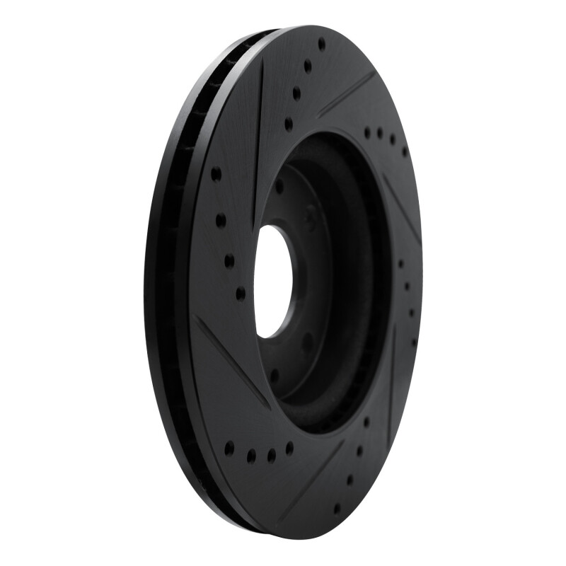 Ford Focus Brake Rotor (1) - Front Right - R1 Concepts - Drilled & Slotted - Black - `08-`11